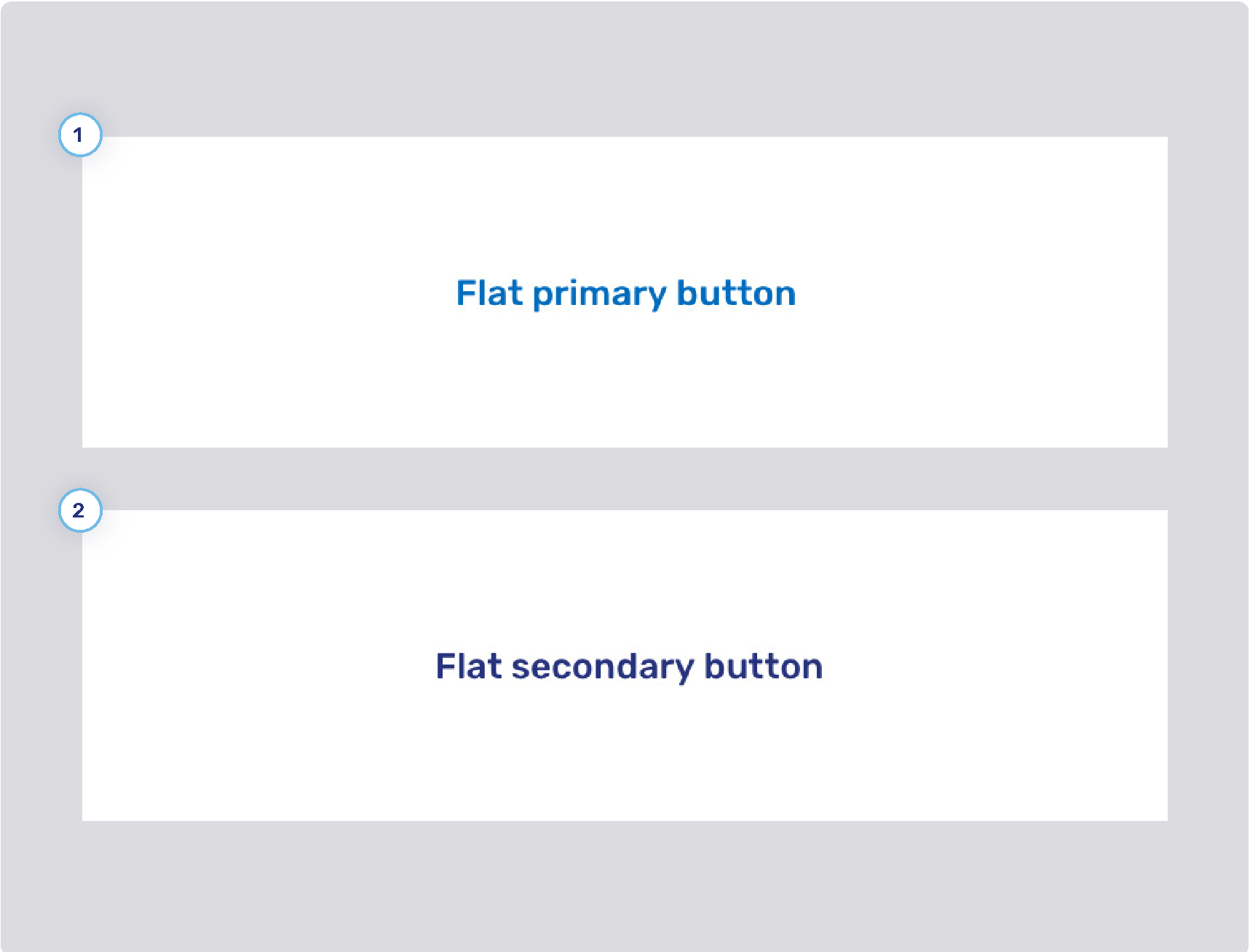 Flat primary and secondary buttons